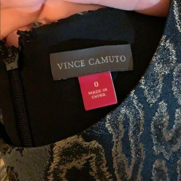 Vince Camuto Animal Print Fit and Flare Dress Size 0 Sleeveless Metallic New - Picture 8 of 11